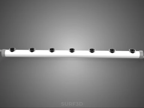 IRRIGATION PVC GROW CHANNEL PIPE PLANT ROOT NUTRIENT HYDROPONIC 3D Model