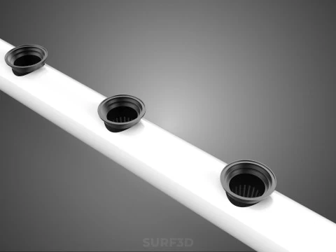 IRRIGATION PVC GROW CHANNEL PIPE PLANT ROOT NUTRIENT HYDROPONIC 3D Model