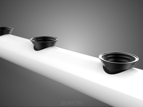 PIPA IRIGASI TUMBUH PVC PIPA TANAMAN AKAR NUTRIEN HIDROPONIK Model 3D