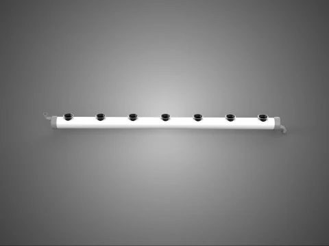 HYDROPONICS PVC TUBE ROOTS PLANTS CHANNEL END CAP NET POTS ROW 3D Model