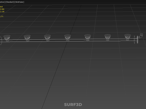 水耕栽培 PVC チューブ 根 植物 チャンネル エンドキャップ ネットポット 列 3Dモデル