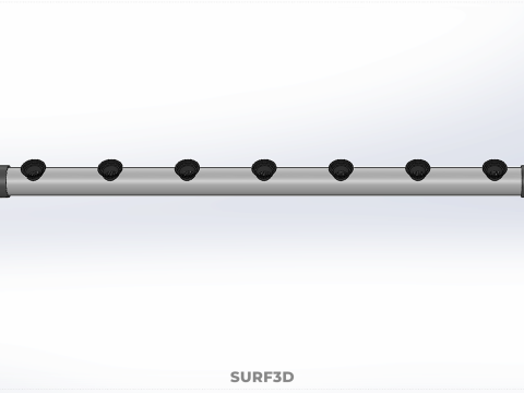 水耕栽培 PVC チューブ 根 植物 チャンネル エンドキャップ ネットポット 列 3Dモデル