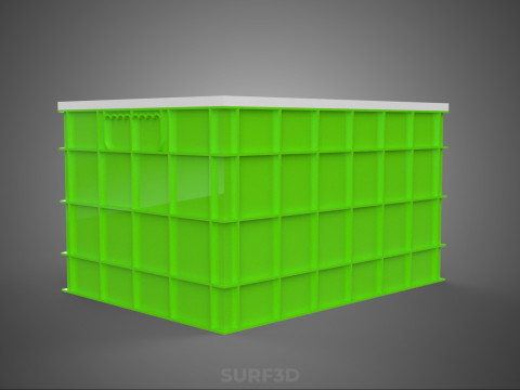 АЕРОПОНІЧНИЙ ВЕРТИКАЛЬНИЙ СІЛЬСЬКОГОСПОДАРСЬКИЙ МОДУЛЬ КАМЕРИ ДЛЯ ВИРОЩУВАННЯ РОСЛИН МОДУЛЬ ОТВОРИВ 3D Модель