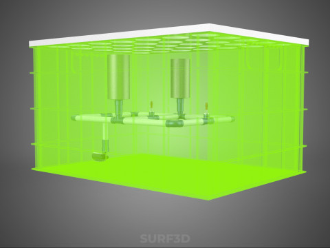 АЕРОПОНІЧНИЙ ВЕРТИКАЛЬНИЙ СІЛЬСЬКОГОСПОДАРСЬКИЙ МОДУЛЬ КАМЕРИ ДЛЯ ВИРОЩУВАННЯ РОСЛИН МОДУЛЬ ОТВОРИВ 3D Модель