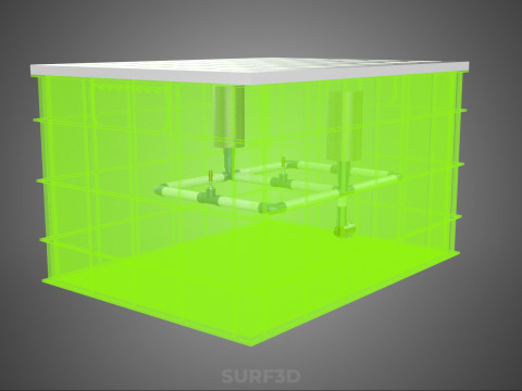 АЕРОПОНІЧНИЙ ВЕРТИКАЛЬНИЙ СІЛЬСЬКОГОСПОДАРСЬКИЙ МОДУЛЬ КАМЕРИ ДЛЯ ВИРОЩУВАННЯ РОСЛИН МОДУЛЬ ОТВОРИВ 3D Модель