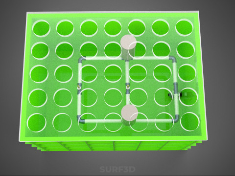 АЕРОПОНІЧНИЙ ВЕРТИКАЛЬНИЙ СІЛЬСЬКОГОСПОДАРСЬКИЙ МОДУЛЬ КАМЕРИ ДЛЯ ВИРОЩУВАННЯ РОСЛИН МОДУЛЬ ОТВОРИВ 3D Модель