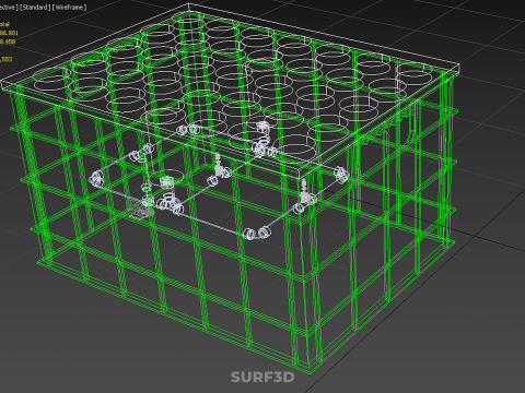 АЕРОПОНІЧНИЙ ВЕРТИКАЛЬНИЙ СІЛЬСЬКОГОСПОДАРСЬКИЙ МОДУЛЬ КАМЕРИ ДЛЯ ВИРОЩУВАННЯ РОСЛИН МОДУЛЬ ОТВОРИВ 3D Модель