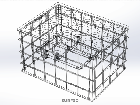 АЕРОПОНІЧНИЙ ВЕРТИКАЛЬНИЙ СІЛЬСЬКОГОСПОДАРСЬКИЙ МОДУЛЬ КАМЕРИ ДЛЯ ВИРОЩУВАННЯ РОСЛИН МОДУЛЬ ОТВОРИВ 3D Модель