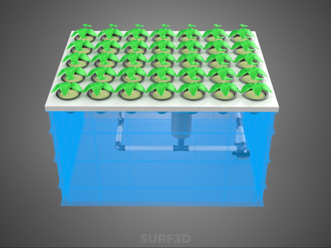 PLASTIC WATER TANK STORAGE CONTAINER AEROPONIC PLANT GROW FARM 3D Model