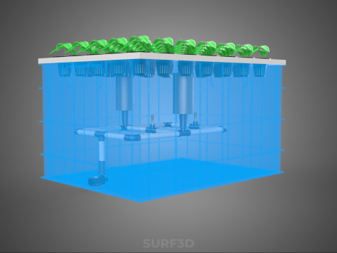 PLASTIC WATER TANK STORAGE CONTAINER AEROPONIC PLANT GROW FARM 3D Model