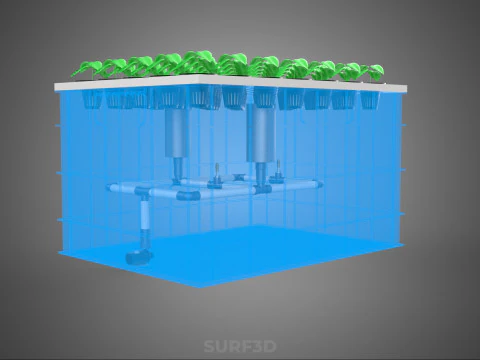 PLASTIC WATER TANK STORAGE CONTAINER AEROPONIC PLANT GROW FARM 3D Model