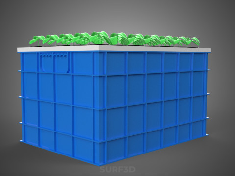 PLASTIC WATER TANK STORAGE CONTAINER AEROPONIC PLANT GROW FARM 3D Model
