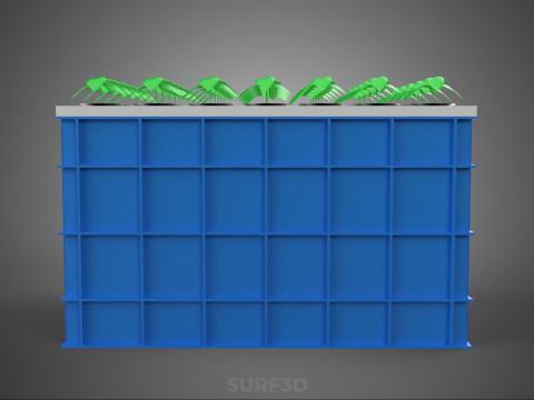 PLASTIC WATER TANK STORAGE CONTAINER AEROPONIC PLANT GROW FARM 3D Model