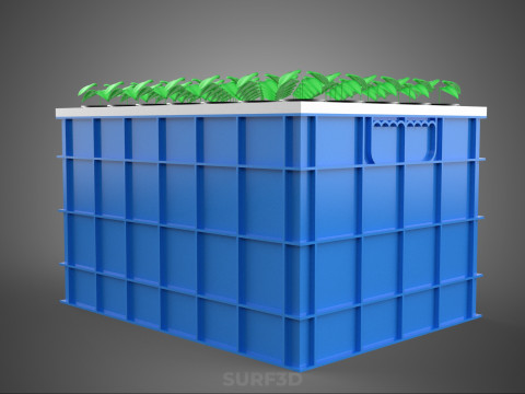 PLASTIC WATER TANK STORAGE CONTAINER AEROPONIC PLANT GROW FARM 3D Model