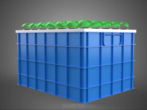 PLASTIC WATER TANK STORAGE CONTAINER AEROPONIC PLANT GROW FARM 3D Model