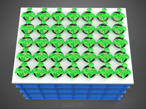 PLASTIC WATER TANK STORAGE CONTAINER AEROPONIC PLANT GROW FARM 3D Model