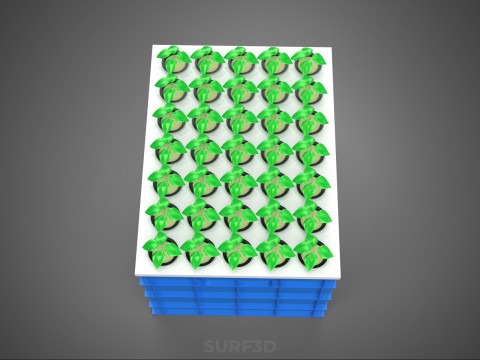 PLASTIC WATER TANK STORAGE CONTAINER AEROPONIC PLANT GROW FARM 3D Model