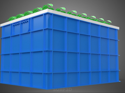 PLASTIC WATER TANK STORAGE CONTAINER AEROPONIC PLANT GROW FARM 3D Model