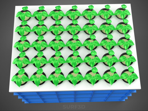 PLASTIC WATER TANK STORAGE CONTAINER AEROPONIC PLANT GROW FARM 3D Model