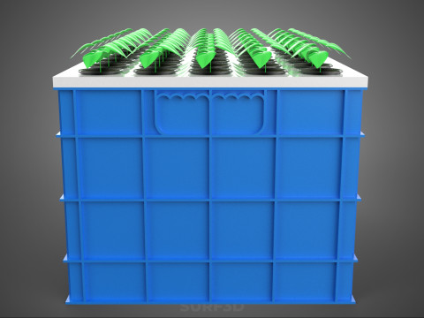 PLASTIC WATER TANK STORAGE CONTAINER AEROPONIC PLANT GROW FARM 3D Model