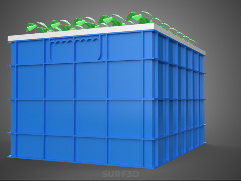PLASTIC WATER TANK STORAGE CONTAINER AEROPONIC PLANT GROW FARM 3D Model
