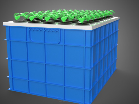 PLASTIC WATER TANK STORAGE CONTAINER AEROPONIC PLANT GROW FARM 3D Model