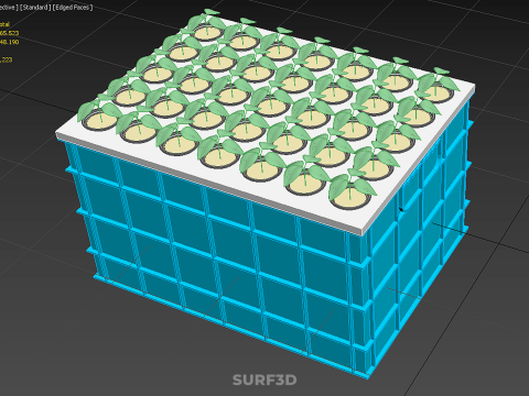 PLASTIC WATER TANK STORAGE CONTAINER AEROPONIC PLANT GROW FARM 3D Model