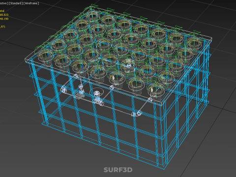PLASTIC WATER TANK STORAGE CONTAINER AEROPONIC PLANT GROW FARM 3D Model