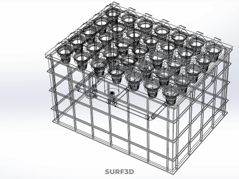 PLASTIC WATER TANK STORAGE CONTAINER AEROPONIC PLANT GROW FARM 3D Model