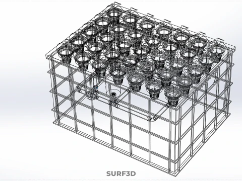 PLASTIC WATER TANK STORAGE CONTAINER AEROPONIC PLANT GROW FARM 3D Model