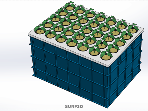 PLASTIC WATER TANK STORAGE CONTAINER AEROPONIC PLANT GROW FARM 3D Model