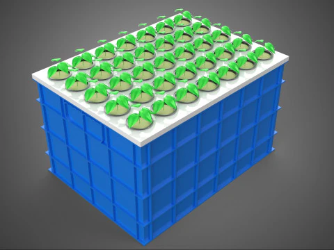 AEROPONICS BOX GRID SEEDLING PLANT ROOT TRAY CULTIVATION GARDEN 3D Model