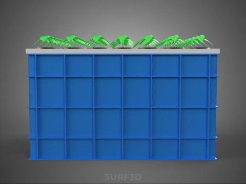 AEROPONICS BOX GRID SEEDLING PLANT ROOT TRAY CULTIVATION GARDEN 3D Model