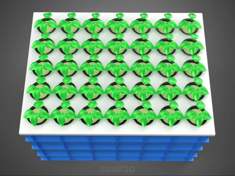 AEROPONICS BOX GRID SEEDLING PLANT ROOT TRAY CULTIVATION GARDEN 3D Model