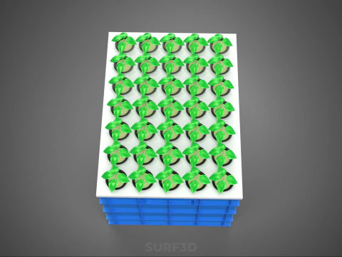 AEROPONICS BOX GRID SEEDLING PLANT ROOT TRAY CULTIVATION GARDEN 3D Model