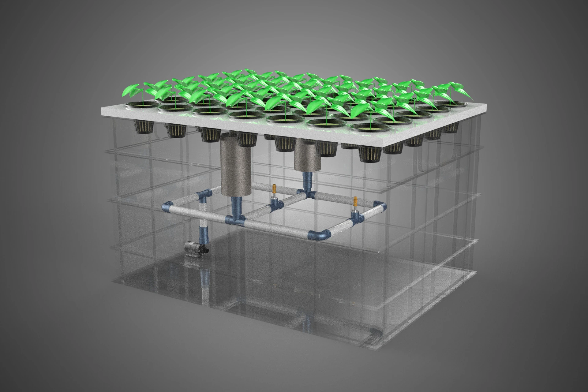 AEROPONIC FARM MISTING CHAMBER NUTRIENT DELIVERY SPRAYER SYSTEM 3D Model .c4d .max .obj .3ds .fbx .stl .blend 