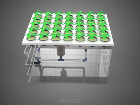 SISTEMA DE PULVERIZAÇÃO DE ENTREGA DE NUTRIENTES PARA CÂMARA DE NÉVOA DE FAZENDA AEROPÔNICA Modelo 3D
