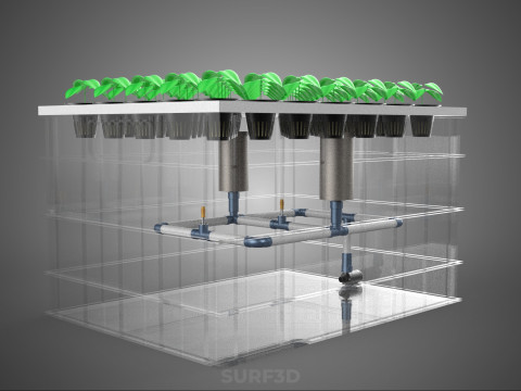 SISTEMA DE PULVERIZAÇÃO DE ENTREGA DE NUTRIENTES PARA CÂMARA DE NÉVOA DE FAZENDA AEROPÔNICA Modelo 3D