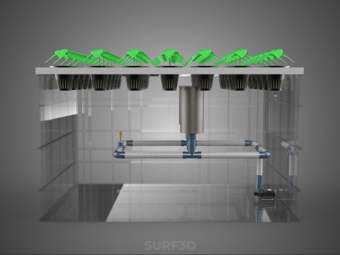 SISTEMA DE PULVERIZAÇÃO DE ENTREGA DE NUTRIENTES PARA CÂMARA DE NÉVOA DE FAZENDA AEROPÔNICA Modelo 3D