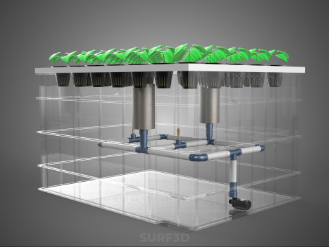 SISTEMA DE PULVERIZAÇÃO DE ENTREGA DE NUTRIENTES PARA CÂMARA DE NÉVOA DE FAZENDA AEROPÔNICA Modelo 3D