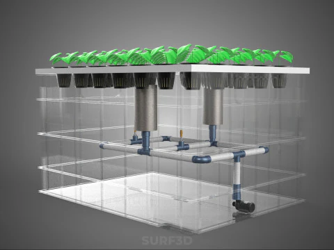 AEROPONIC FARM MISTING CHAMBER NUTRIENT DELIVERY SPRAYER SYSTEM 3D Model