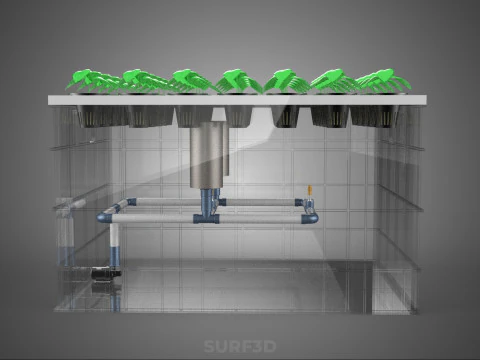 AEROPONIC FARM MISTING CHAMBER NUTRIENT DELIVERY SPRAYER SYSTEM 3D Model