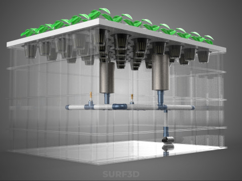 SISTEMA DE PULVERIZAÇÃO DE ENTREGA DE NUTRIENTES PARA CÂMARA DE NÉVOA DE FAZENDA AEROPÔNICA Modelo 3D