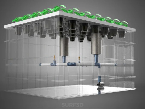AEROPONIC FARM MISTING CHAMBER NUTRIENT DELIVERY SPRAYER SYSTEM 3D Model