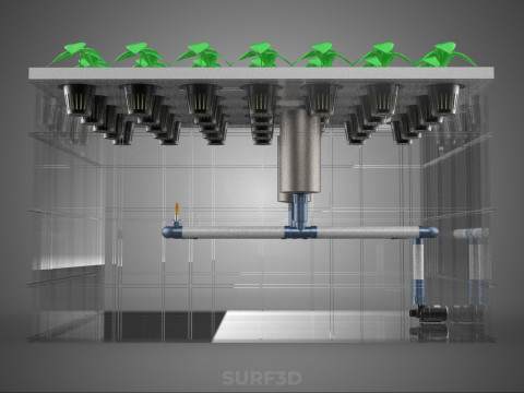 SISTEMA DE PULVERIZAÇÃO DE ENTREGA DE NUTRIENTES PARA CÂMARA DE NÉVOA DE FAZENDA AEROPÔNICA Modelo 3D