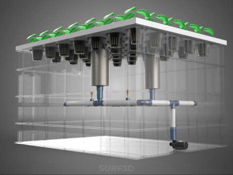 SISTEMA DE PULVERIZAÇÃO DE ENTREGA DE NUTRIENTES PARA CÂMARA DE NÉVOA DE FAZENDA AEROPÔNICA Modelo 3D