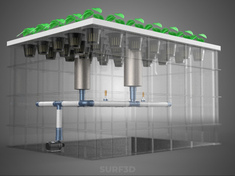 SISTEMA DE PULVERIZAÇÃO DE ENTREGA DE NUTRIENTES PARA CÂMARA DE NÉVOA DE FAZENDA AEROPÔNICA Modelo 3D