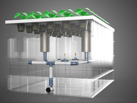 SISTEMA DE PULVERIZAÇÃO DE ENTREGA DE NUTRIENTES PARA CÂMARA DE NÉVOA DE FAZENDA AEROPÔNICA Modelo 3D
