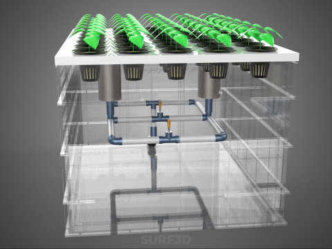 SISTEMA DE PULVERIZAÇÃO DE ENTREGA DE NUTRIENTES PARA CÂMARA DE NÉVOA DE FAZENDA AEROPÔNICA Modelo 3D