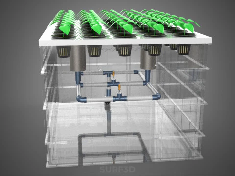 AEROPONIC FARM MISTING CHAMBER NUTRIENT DELIVERY SPRAYER SYSTEM 3D Model
